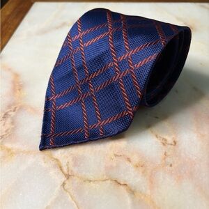 Elegant, 100% Silk Hermes Blue and Red Men's Tie